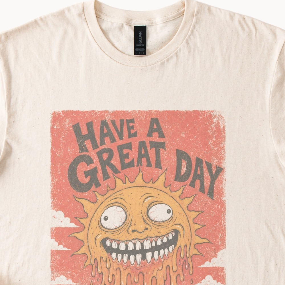 Melting Sun Desert Graphic Tee Retro Cartoon Humor